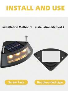 4/1pc Outdoor Waterproof Solar Powered Step Lights, Pathway Lights, Deck Lights, Automatic On/Off Landscape Lights For Yard, Driveway, Garden, And Enhance Outdoor At Night - black - View 10