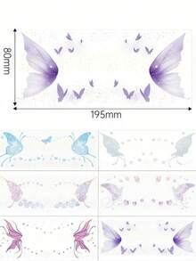 6 Tờ Hình Xăm Bướm Lấp Lánh Hình Xăm Tiên Dễ Thương Chống Nước Miếng Dán Trang Điểm Lấp Lánh Nhiều Màu Sắc Cho Ngày Valentine Tiệc Hè Hẹn Hò Lễ Hội Lễ Phục Sinh Phụ Kiện Cosplay - Nhiều màu - Xem 4
