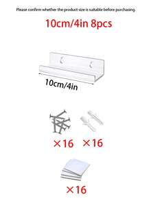 8-Pack Clear Acrylic Vinyl Record Holder Shelves, Kids Room Wall Bookshelf, Kids Baby Floating Bookshelf, Display Rack, Magazine Rack, Wall Shelf - Multicolor - View 17