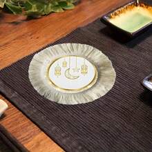 1/4/6pcs Middle East Festival Series Golden Hollowed-Out Carved Crescent Moon And Star-Shaped Decorations, Paired With Golden Lanterns Glowing With Warm Light - Multicolor - View 9