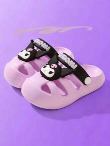 KUROMI 1双女童舒适透气凉鞋，学生套脚鞋，儿童软底多功能沙滩/花园鞋，适合3-12岁儿童 - 紫羅蘭色 - 查看 2