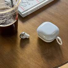 Minimalistiskt blått lock med vit bas, stänkbläck med hängande ring, hörlursfodral kompatibelt med Pro 2, sött Apple 4 minimalistiskt 3 nya 1/2 generationens hörlursfodral för kvinnor, skyddande fodral - Aprikos - Visa 5