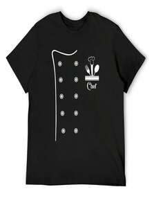 Chef Cook Chef Jacket Chef Gift Cooking & Kitchens T-Shirt Vintage Anime Shirt For A Boy Custom T-Shirts Fitted T Shirts For Men - Đen (Đen 9) - Xem 1