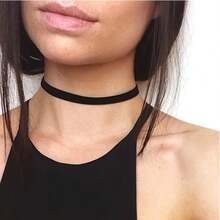 6pcs Velvet Choker Necklace Set, Gothic Sexy Lace Tattoo Style, Adjustable Suitable For Daily And Party Wear, All Season Synthetic Fiber Choker - Black - View 9