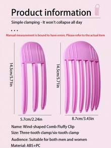 1pc/2pcs Unisex High-End Volumizing Hair Clips, Hair Root Volumizing Device For Tall Scalp, Bangs Styling Clip, Non-Damaging & Natural Voluminous, Volumizing Comb, Hair Root Volumizing Clip, Styling Tool For Men And Women - Multicolor - View 4