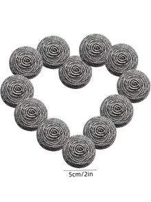 12pcs Kitchen Steel Wool Cleaning Brush - Suitable For Powerful Cleaning Of Tableware, Pots, Ovens, Grills, And Sinks | Multi-Purpose Stainless Steel Utensil And Sink Cleaning Brush