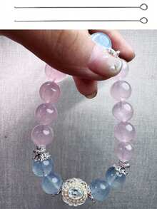 4支串珠针，长度可选14厘米/17厘米，针径分别为0.6毫米/0.7毫米/0.8毫米/0.9毫米，适用于大多数串珠工艺，是DIY珠宝制作的理想之选。 - 銀色 - 查看 8