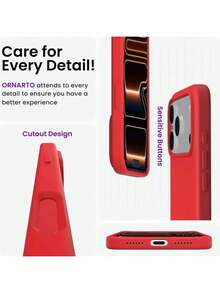 1 chiếc ốp lưng điện thoại silicon lỏng màu kẹo ngọt sang trọng, có nút AI, tương thích với iPhone 17 Air 16 15 14 13 12 11 Pro Max Plus | Siêu mỏng, chống sốc | Điện thoại - Đỏ - Xem 8