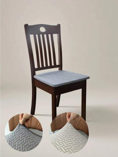 1 st/4 st/6 st/100 st randigt, rutigt, enfärgat elastiskt T-format sittöverdrag, överdrag till matsal för hem/hotell