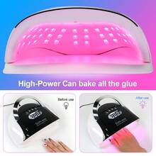 72LED UV/LED Nail Lamp - Fast Curing Gel Nail Polish Dryer With 4 Timer Modes, Portable Handle Design, Salon And Home Nail Care Tool, Valentine's Day Gift - Black and White - View 3