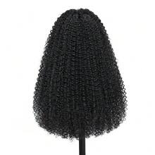 Natural Black Deep Curly 13x4 Transparent Lace Front Wig Short Bob Curly Hair 180% Density Heat Resistant Synthetic Mixed Human Blended Hair Wig With Baby Hair For Women 12Inch-34Inch Pre Plucked Hairline Invisible Knots - Natural & Black - View 14