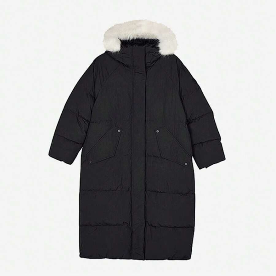 Skechers New Women's Long Windproof Hooded Down Jacket