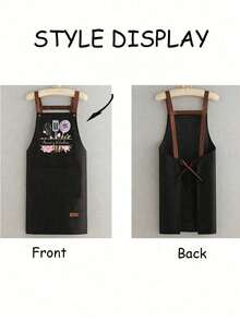 1 pieza Delantal de cocina personalizado, Delantal impreso personalizable - Delantal de cocina personalizado, Delantal con logotipo personalizado, Delantal de chef, Delantal con nombre personalizado, Adecuado para panaderos, asadores, delantal de cocina, Delantal de poliéster moderno resistente al aceite, Delantal de cocina negro, Adecuado para jardinería, cocina y tareas del hogar, Regalo ideal para el Día de la Madre, temporada de bodas, temporada de graduación para familiares y amigos - Multicolor - Ver 3