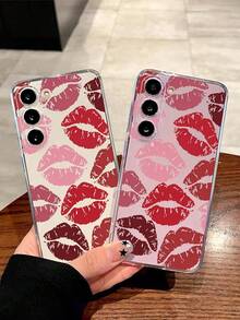 1pc Fiery Lips Soft Phone Case Compatible With Huawei Honor, Redmi, Galaxy A04e/12/A13/A14/A34/A50/A52/A53/A54/S21/S22/S23/S24/S25/S25Ultra/S25FE/S26/S26 PLUS/S26 ULTRA/S26 EDGE, 6A/7A/8A, 12T/13T/15T/15T Pro - Clear - View 3