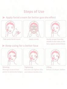 1pc Natural Jade Gua Sha Massage Board, Rose Quartz Gua Sha Scraping Board, Jade Facial Massage Tool, Suitable For Facial, Neck, Back And Body Gua Sha Massage - Multicolor - View 5