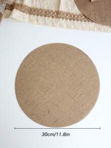 50pcs/30pcs/20pcs/12pcs/10pcs Round Linen Coarse Burlap Placemats, Heat Insulation Pads, Heat Resistant Table Mats, Suitable For Kitchen And Dining Room, Can Be Used As Wedding Tablecloth, Wedding Decor, Home Decor, Room Decor, Applicable For Wedding Party, Birthday Party, Family Gathering, Restaurant Decoration - Khaki - View 7