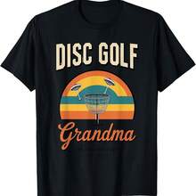 Disc Golf Grandma Retro Sun Circle T-Shirt - Red - View 1