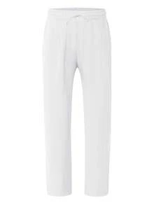 男士透气薄款亚麻宽松休闲运动裤，适合海滩、春夏穿着