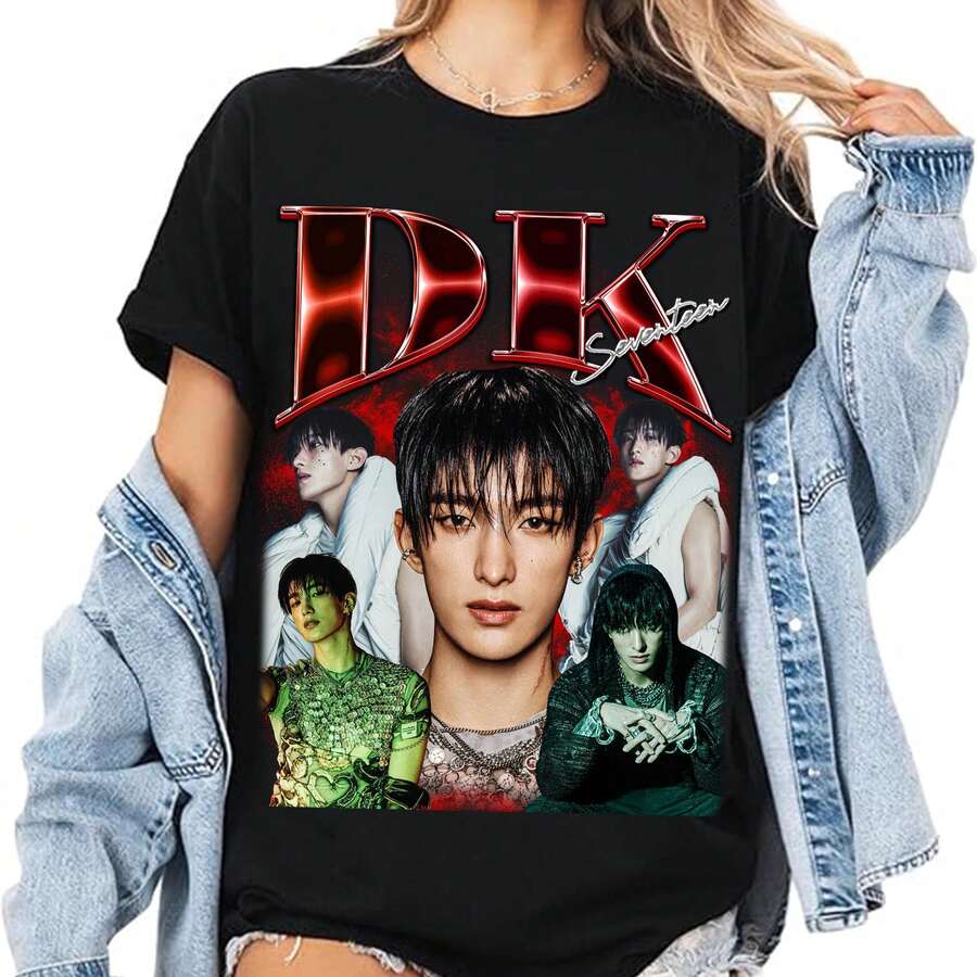 DK Kpop T-Shirt, Thunder Happy Burstday Shirt, Right Here World Tour Shirt, Nana Bnb Shirt - 黑色 - 查看 1