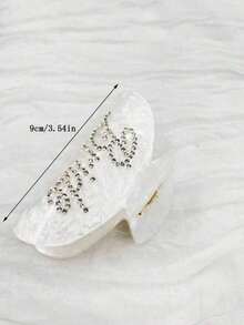 1Pc,Bride Claw Clip, White Acrylic Hair Clip, Bride |   Bridal Shower Or Getting Married Party Decorations, Bridesmaid, Bridal Shower, Wedding,Hen Party - Màu be - Xem 5