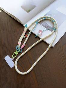 1pc 7mm Smiling Face Adjustable Lanyard, Unisex Outdoor Hiking Multi-Function Halter Phone Holder Compatible With Android And Most Smartphone,Gifts For Mother, Family, Friends, Kids, Birthday, Holiday Phone Chain - Multicolor - View 7