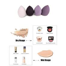 8 Pcs Unisex Dry Wet Dual Use Makeup Sponge Set Soft Blend Foundation Concealer Blush Powder  Sponges Multi Colored Purple For Daily Makeup Application Use - 4pcs Multi-colored Purple - 查看 6