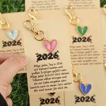 10pcs Lovely Heart Shaped Keychain Set, Valentine's Day Gift, Anniversary Gift, Comes With 3 Different Greeting Cards, Party Favor, Holiday Bulk Gift, Appreciation Gift, Student Classroom Reward - Multicolor - View 4