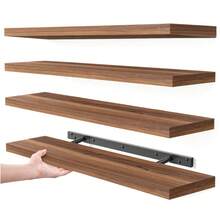 Tomnk 2pcs Floating Shelves For Wall, 22in,  Wall-Mounted, MDF Wood Room Decor, Rustic Wood Shelves For Bathroom, Living Room, Bedroom And Kitchen, Wall Shelves For Storage,Books,Room Decor - 彩色 - 查看 21