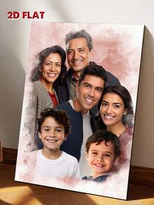 Colaj foto de familie personalizat pe pânză, fuziune realistă a diferitelor fotografii, adăugarea celor dragi decedați la fotografii, adăugarea altora la fotografii, portret de familie, portret memorial - După cum se arată - Vizualizare 8