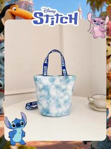 Disney 迪士尼官方授权儿童单件装缝线图案手提包，可爱卡通水桶包，轻便单肩包，可调节肩带斜挎包，适合男孩/女孩/学生，日常/购物/上学皆宜 - 藍色 - 查看 12