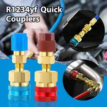 2Pcs R1234yf To R134a Adapter, Quick Couplers Kit R1234yf Refrigerant Recharge Kit, High/Low Side R134a To R1234yf Adapters For R1234yf/R134a Car Ac Refrigerant System Evacuation Recharging