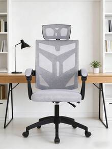 krzesło Z wsparciem głowy,Podwyższone plecy i oddychające krzesła biurowe,Wielofunkcyjne regulowane krzesło do gier,Krzesło komputerowe dla studentów - Szary - Zobacz 1