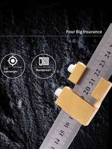 1pc Metal Ruler Positioning Block, Ruler Marking Limiter, Steel Ruler Locator Fixed Limit Block, Suitable For Craftsmen And Others To Use, Woodworking Equipment - Multicolor - View 2
