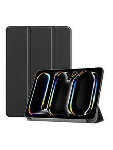 1pc Silicone Soft Case/Full Edge/Honeycomb Texture Cooling/Protective Cover/Suitable For IPad (Air4/5/6)/(7/8/9/10th Gen)/IPad 11 1A16(2025) - Black - View 1