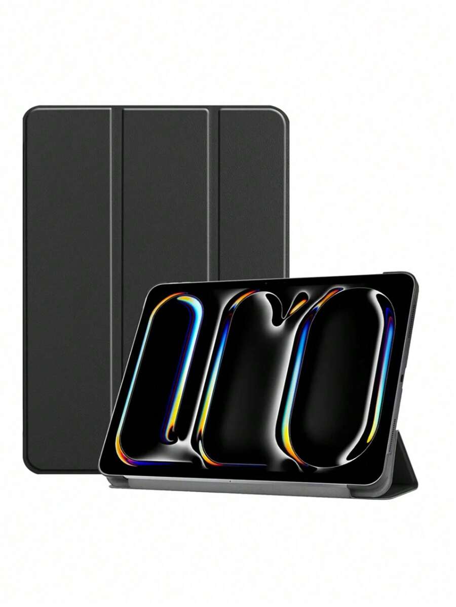 1pc Silicone Soft Case/Full Edge/Honeycomb Texture Cooling/Protective Cover/Suitable For IPad (Air4/5/6)/(7/8/9/10th Gen)/IPad 11 1A16(2025) - Black - View 1