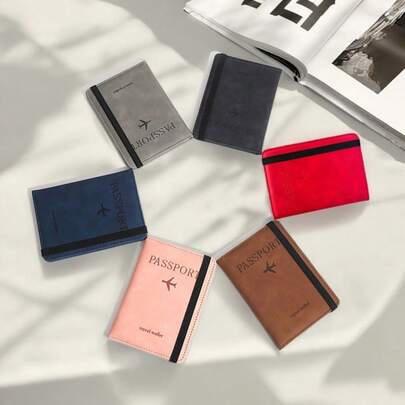 RFID Blocking Passport Holder Slim Travel Document Organizer Multifunctional Card Ticket Clip Minimalist Leather ID Case For Men Women