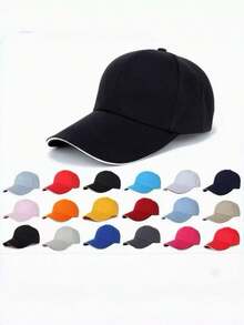 Pink Baseball Cap With Brim, Suitable For Everyday Wear - Black - View 5