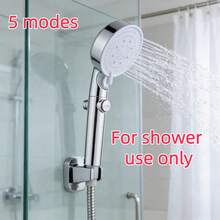 5-Mode Silver Chrome Plated Handheld Shower Head With On/Off Switch, High Pressure Bathroom Shower Sprayer, For Shower Use Only - Silver - View 4