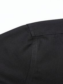 Men's Business Dress Shirts, 38% Bamboo Fiber, 62% Polyamide, Long-Sleeved, No-Iron, With A Slim Fit. Bamboo Fiber: Offers Good Moisture Absorption And Breathability, Is Comfortable To Wear And Naturally Antibacterial. It Is Wear-Resistant And Firm, Making The Shirt Less Prone To Deformation. - 黑色 - 查看 4
