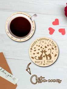 1个个性化定制情人节快乐马克杯礼品 | 送给爱人的礼物 | 周年纪念礼物 | 送给妻子的礼物 | 送给伴侣的礼物 | 意义非凡的情人节礼物（八角形、心形、圆形） - 棕色 - 查看 9