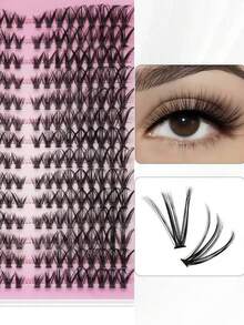 252pcs Segmented Single Cluster False Eyelashes, D-Curl Thick & Voluminous Style, Suitable For Women's Party & Date Occasions - D - View 5