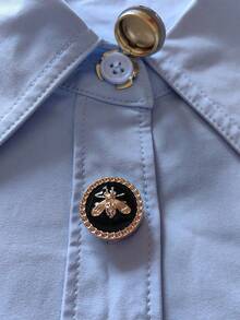 1件/2件套优雅蜜蜂几何图案纽扣套装，衬衫纽扣套装，夹扣套装，时尚水晶袖扣套装，适合搭配燕尾服和婚纱装饰