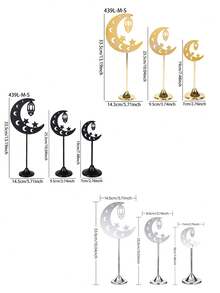 1件/2件套金属装饰杆，现代奢华风格，适用于家居和壁炉装饰、聚会、派对，星形、月亮形、灯笼形，生日、毕业、开斋节礼物 - 彩色 - 查看 11