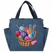 Large Capacity Woven Storage Bag - With Zipper Design, Suitable For Knitting, Weaving - Perfect Gift For Knitting Enthusiasts Zipper Closure Lunch Bag - Multicolor - View 10