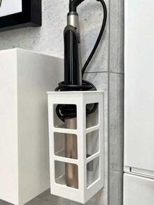 1pc Curling Iron Holder & Organizer Rack, Wall Mount Hair Straightener Clamp Bracket For Bathroom, No Drilling Required - Multicolor - View 6