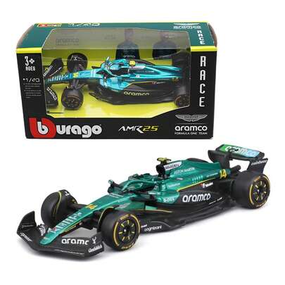 Burago 1/43 Scale Aramco F1 Team AMR23 2023 & AMR25 2025 #14 Fernando Alonso Alloy Diecast F1 Race Car Model, Holiday Birthday Collection Gift