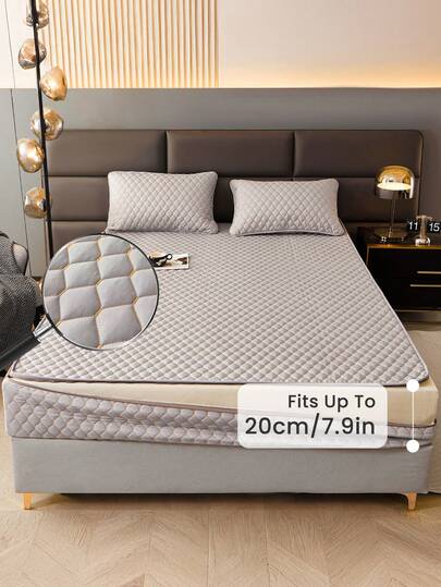 1pc 6-Sided Quilted Mattress Protector Cover, Fits 8-Inch Depth Double/Single/Queen Size Beds, Breathable Noiseless Washable Hypoallergenic Premium Zipper Mattress Pad, Ideal Home Gift, Perfect Holiday Present, Warm & Comfortable
