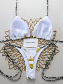 Sultry Sol Bộ 2 món bikini nữ gợi cảm, in họa tiết da báo toàn thân, hở lưng, thích hợp đi biển, nghỉ dưỡng, biểu diễn sân khấu và hòa nhạc, kỳ nghỉ hè, màu trắng. - trắng - Xem 3