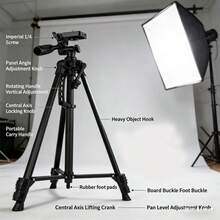 57-Inch 141cm Travel Digital Camera Tripod Professional Iron Mobile Phone Stand, With Quick Board, Suitable For SLR Cameras, Fishing Lights