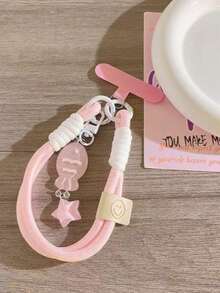 Retro Style Phone Lanyard Wristband, Fish & Star Phone Wrist Strap, Detachable Summer Bracelet, Dopamine Phone Lanyard, Anti-Lost Keychain, Earphone Clip, Card Holder, Fashionable Phone Accessories, Suitable As Mother's Day, Holiday, Family & Friend's Birthday Gift, Phone Pendant, Phone Chain. - Multicolor - View 6